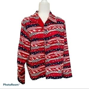 Vintage Keren Hart Red White Blue Jacket perfect for July 4th celebration